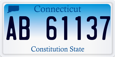 CT license plate AB61137