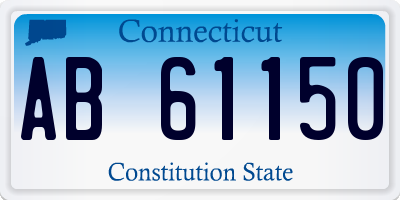 CT license plate AB61150