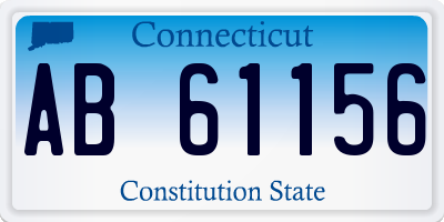 CT license plate AB61156