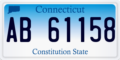 CT license plate AB61158