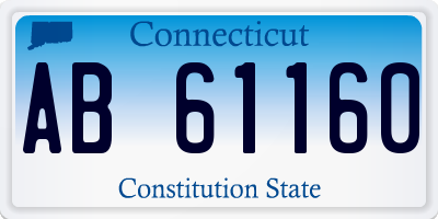 CT license plate AB61160