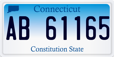 CT license plate AB61165