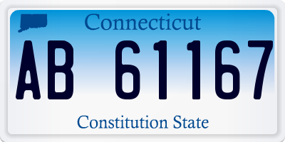 CT license plate AB61167