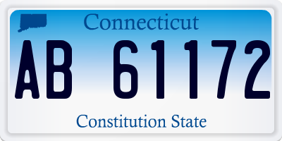 CT license plate AB61172