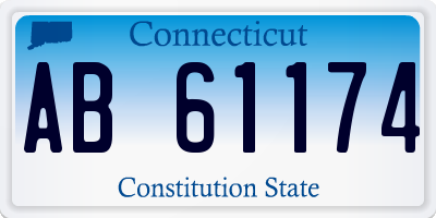 CT license plate AB61174