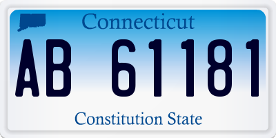 CT license plate AB61181