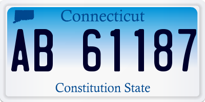 CT license plate AB61187