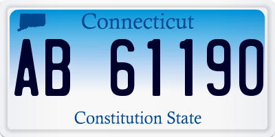 CT license plate AB61190