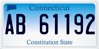 CT license plate AB61192