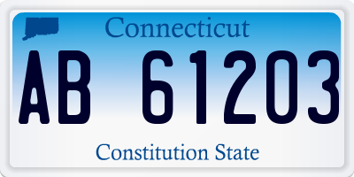 CT license plate AB61203