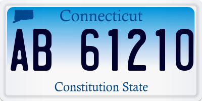 CT license plate AB61210