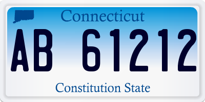 CT license plate AB61212