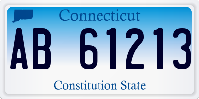 CT license plate AB61213