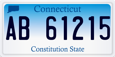 CT license plate AB61215