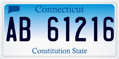 CT license plate AB61216