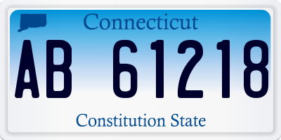 CT license plate AB61218