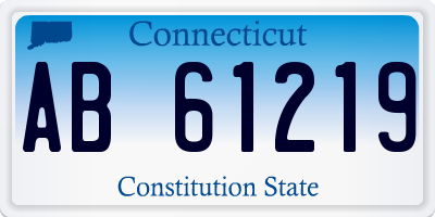 CT license plate AB61219