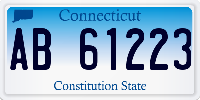 CT license plate AB61223