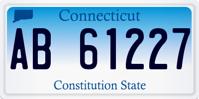 CT license plate AB61227