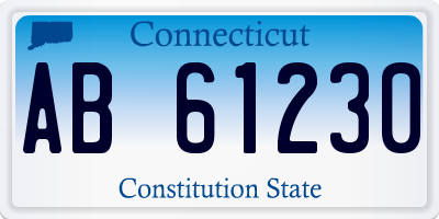 CT license plate AB61230