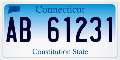 CT license plate AB61231