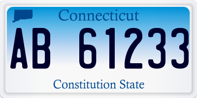 CT license plate AB61233