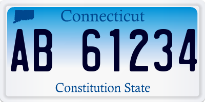 CT license plate AB61234