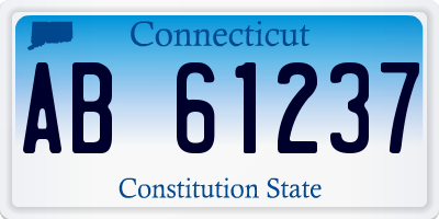 CT license plate AB61237