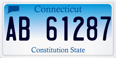 CT license plate AB61287