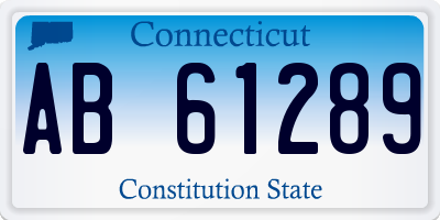 CT license plate AB61289