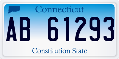 CT license plate AB61293