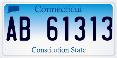 CT license plate AB61313