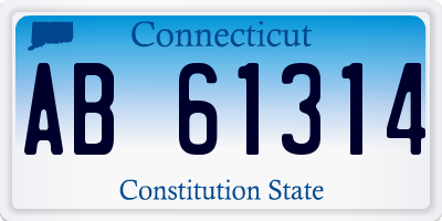 CT license plate AB61314