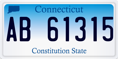 CT license plate AB61315