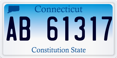 CT license plate AB61317