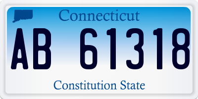 CT license plate AB61318