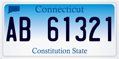 CT license plate AB61321