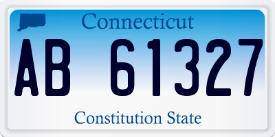 CT license plate AB61327