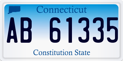 CT license plate AB61335