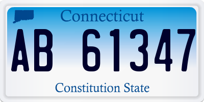 CT license plate AB61347