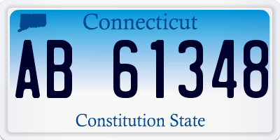 CT license plate AB61348