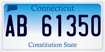 CT license plate AB61350