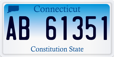 CT license plate AB61351