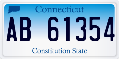 CT license plate AB61354