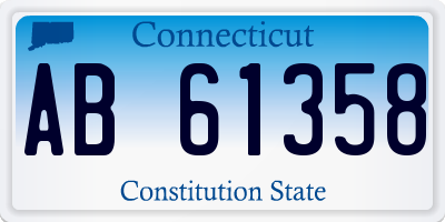 CT license plate AB61358