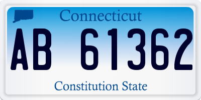 CT license plate AB61362