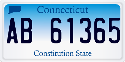 CT license plate AB61365