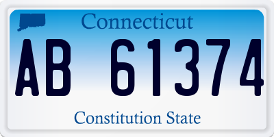 CT license plate AB61374