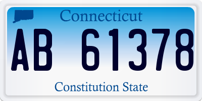 CT license plate AB61378