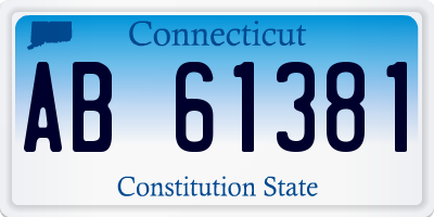 CT license plate AB61381